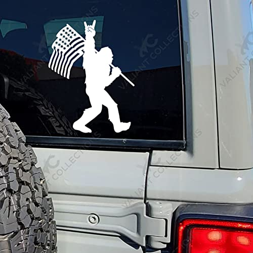 Bigfoot American Flag Sticker - Waterproof Vinyl Decal for Cars & Laptops