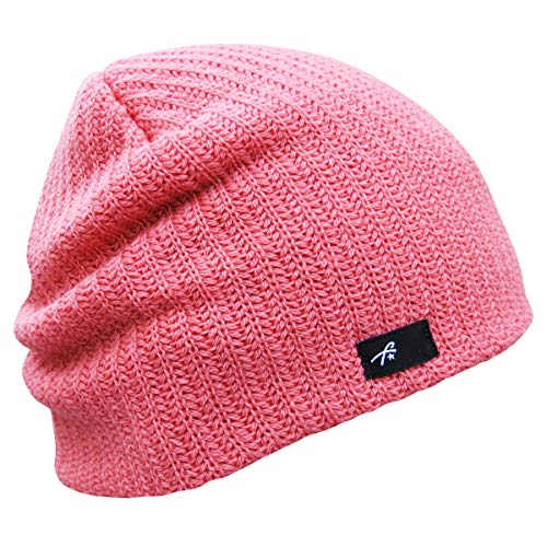 Daily Beanie Hat - Unisex Knit Skull Cap - Pink