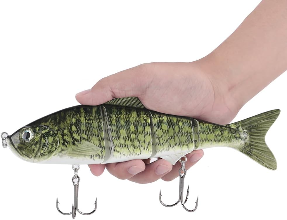 Skiennix 10-Inch Multi-Jointed Swimbait Fishing Lure - 4-Segment Giant Sinking Crankbait for Bass