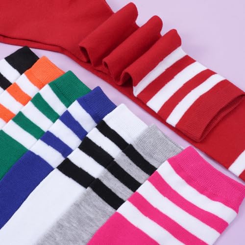 Kids Soccer Socks - Youth Baseball Softball Athletic Socks - Red/White