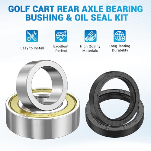 CartClan Set of 2 Golf Cart Rear Axle Bearing Bushing & Oil Seal Kit for Club Car 1986-2014