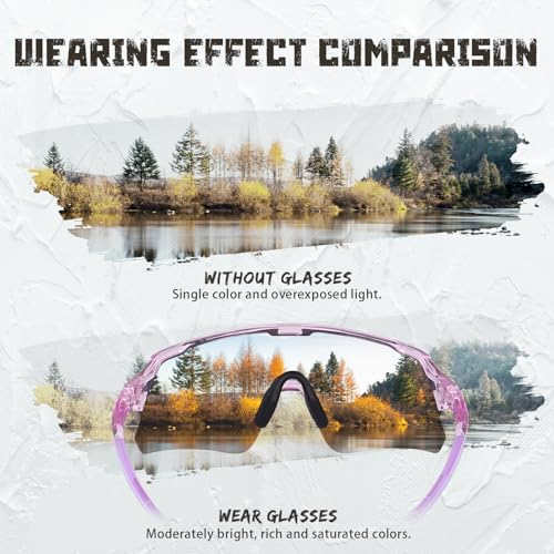 OUWOR Translucent Frame Polarized Sports Sunglasses UV400 for Men Women Youth