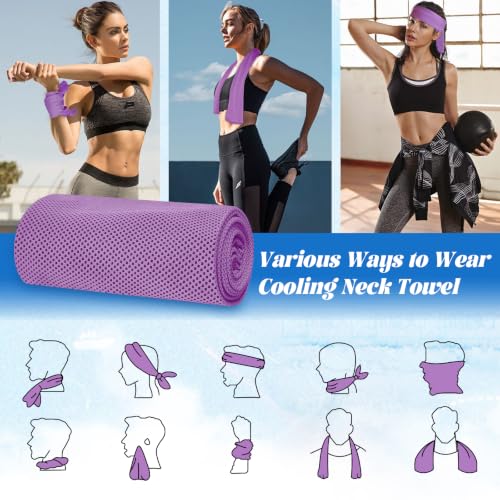 Cooling Towels for Neck and Face - 4 Pack, Soft & Breathable, Multicolor