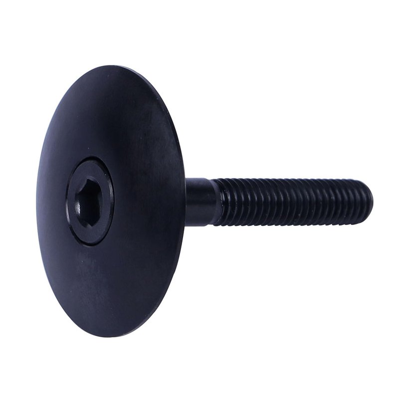 UHDFBDHF Bike Headset Titanium Top Cap 1-1/8" with Ti Bolt M6 x 35mm (Black)