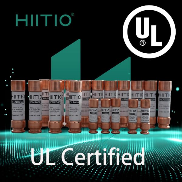 HIITIO 250Vac/150Vdc 20A Time Delay Fuse, RK5 Cartridge Fuse, Class R, Fusetron Dual Element Time-Delay Current Limiting Class UL Listed (Pack of 2)