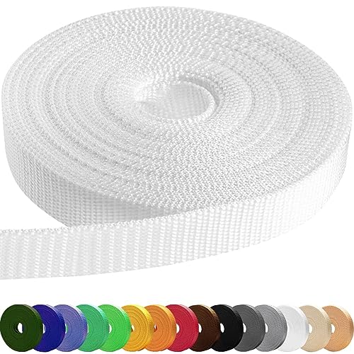 TECEUM 1.5in Webbing 10 Yards - Heavy Duty Outdoors Crafting White