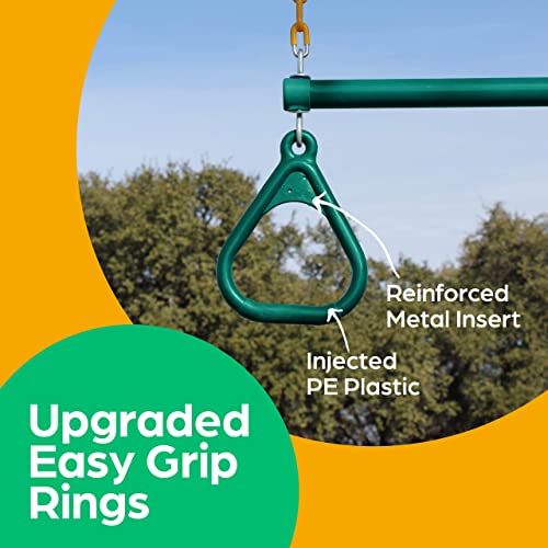 Trapeze Swing Bar with Heavy Duty Chains - Green