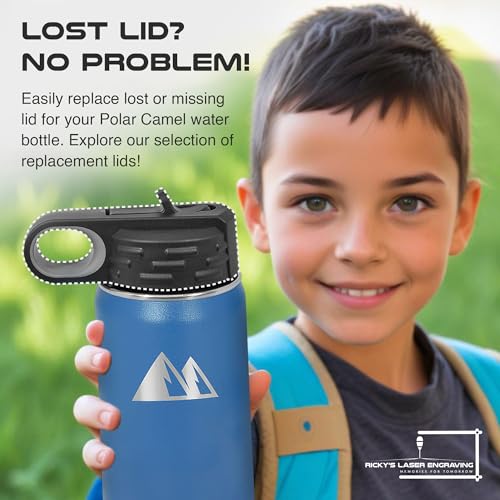 Polar Camel Lid Replacement 40/32/20/12 oz – Flip-Top with Straw (1-Pack) Ricky's Laser Engraving