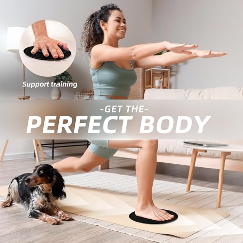 Exercise Sliders for Pilates and Fitness - Black, 2-Piece Set