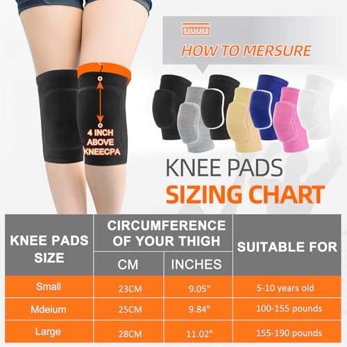 Volleyball Knee Pads - Soft Breathable Protective Gear - Black, Small
