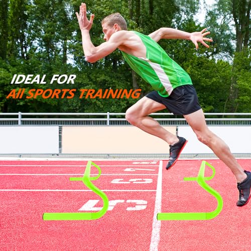 Speed Agility Training Hurdles Set - 10 Pcs with 6 Marker Cones - Green