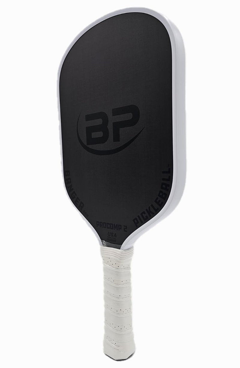 PROCOMP 2 (USAPA Approved) Pickleball Paddle, by Banger Pickleball -16mm Width, 8mm Polypro Core, 360-Degree Comfort Grip, Rounded Corners (Black Edge Guard)