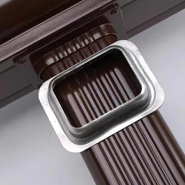 2" x 3" Aluminum Gutter Downspout Drop Outlet Adapter for K Style Gutters, Connector for Downspout Gutter Drain Pipe Fittings, Roof Rain Water Catching System Parts & Accessories (2 Packs).