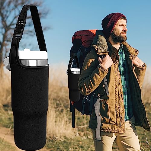 30oz Water Bottle Carrier Sling Bag Sleeve for Tumbler - Black
