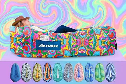 Chillbo 60s Psychedelic Inflatable Lounger for Camping & Outdoor Use