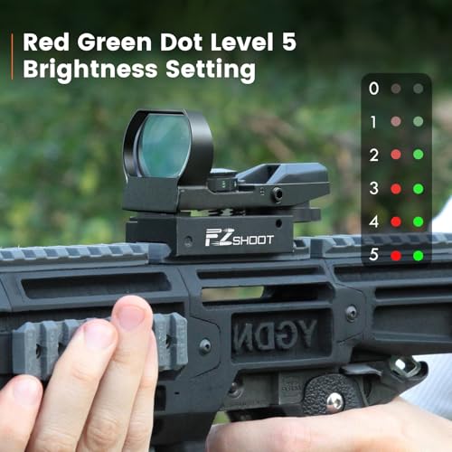 Red Green Dot Reflex Sight with 4 Reticles & 22x33mm Lens