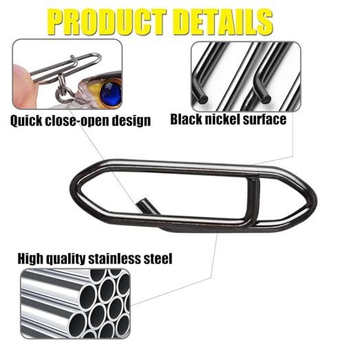 Fishing Speed Clips - 50pcs Stainless Steel Quick Change Snap 75LB