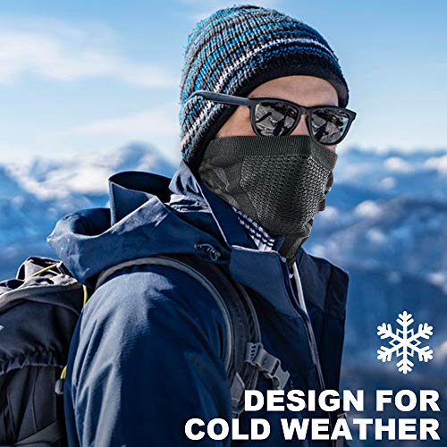 Winter Neck Warmer Face Mask - Windproof & Breathable - Black + Black