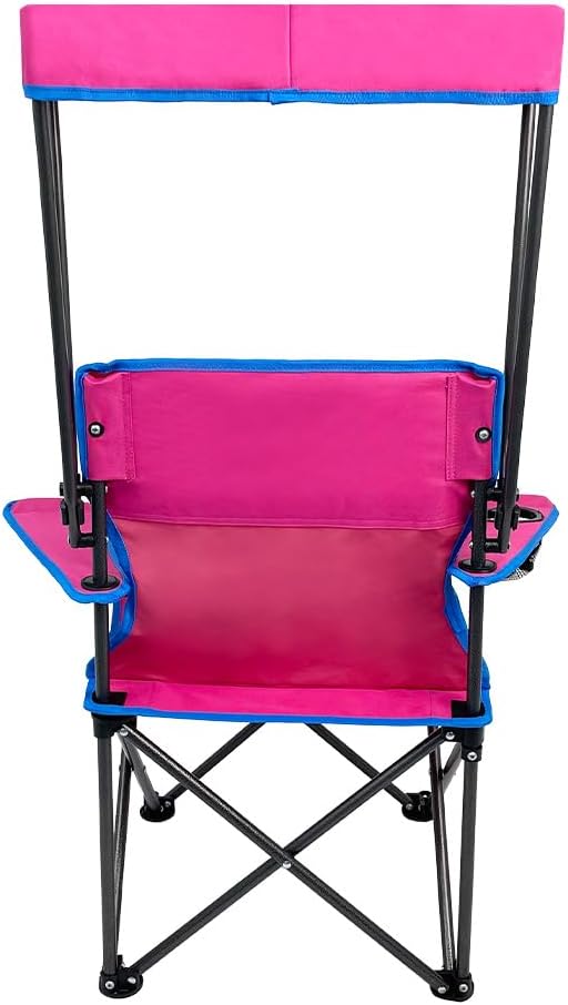 Venture Forward Youth Outdoor Canopy Chair - Adjustable Shade & Cup Holder | Portable Folding Kids Camping Chair