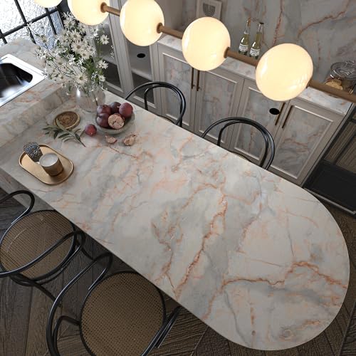 16"¡¿118" Thick Blue Gold Marble Wallpaper Peel and Stick Glossy Marble Contact Paper for Backsplash Countertops Vinyl Wrap Waterproof Faux Granite Wall Tile Sticker for Cabinets Kitchen Walls
