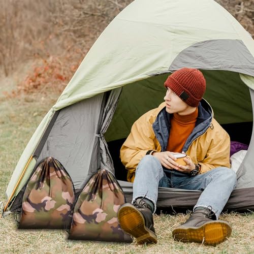 2PCS Waterproof Camouflage Drawstring Backpack - 16.5 x 13.8 Inch