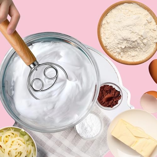 Danish Dough Whisk with Dough Scraper – Sourdough Mixing Tool