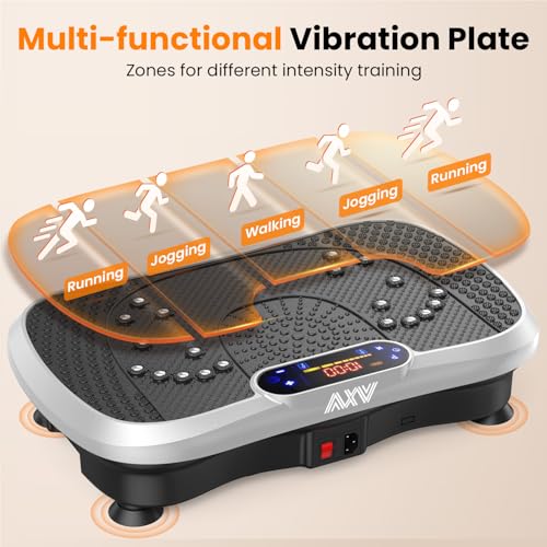 Vibration Plate Fitness Machine - Curved 200W, Bluetooth, Slim Silver