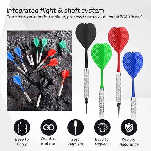 Soft Tip Darts Set - 12pcs with 100 Extra Tips - 2BA