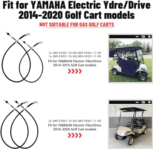Yamaha YDRE Drive Golf Cart Brake Cable Kit — Heavy-Duty Stainless Core, 3 pcs