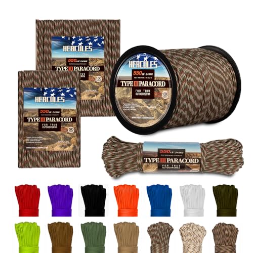 550 Paracord Rope - 100' Forest Camo - 7 Strand, 4mm Diameter