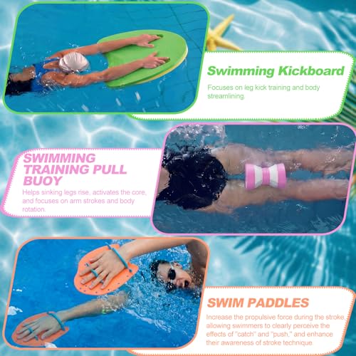 LaRandom 1 Set Swim Training Kit: Paddles, Kickboard, Pull Buoy, Nose Clip & Ear Plugs
