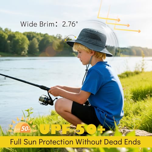 Kids Bucket Hat with UPF 50+ Sun Protection - Army Green, 5-13 Years