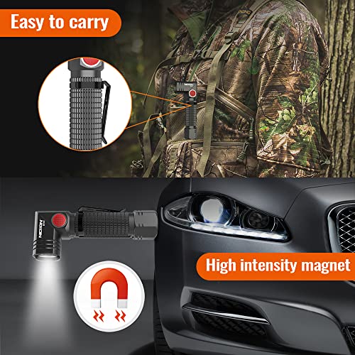 NICRON B74T Red Light Flashlight, Rechargeable LED White Light 700 Lumen with Magnetic Base, Clip, IP65 Waterproof for Camping, Night Walking, Emergency