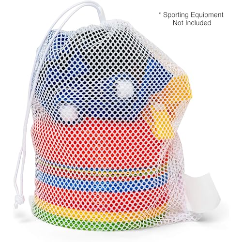 Heavy-Duty Nylon Mesh Equipment Bag - Columbia Blue, 12" x 18"