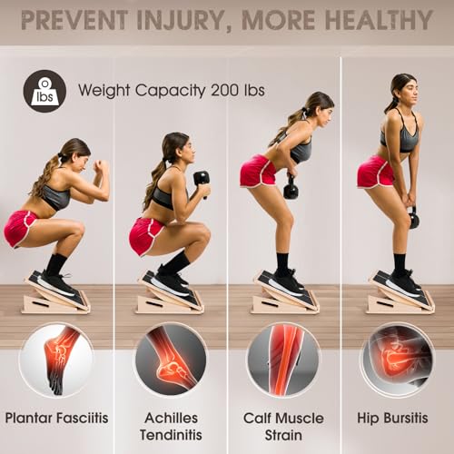 2-in-1 Adjustable Wooden Balance & Slant Board for Stretching