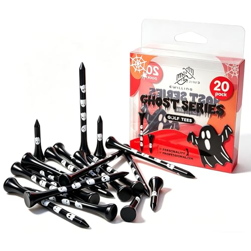 Cute Ghost Golf Tees - 20 Pack Black Novelty Golf Accessories
