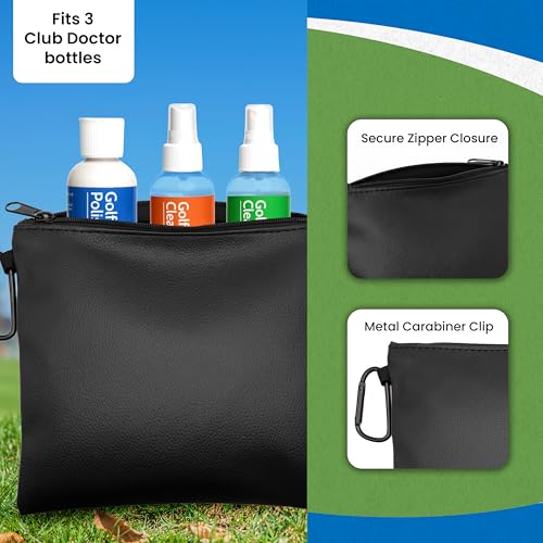 Golf Valuables Pouch - Premium Faux Leather Organizer for Balls, Tees & Accessories