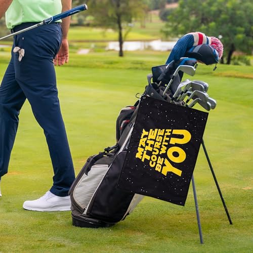 Funny Double-Sided Golf Towel – Waffle Microfiber Accessory