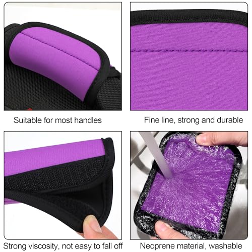 Luggage Handle Wraps - 6 Pack Soft Neoprene - Purple