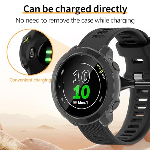 Kimiyaki 3 Pack TPU Screen Protector Case for Garmin Forerunner 55/158 – Black