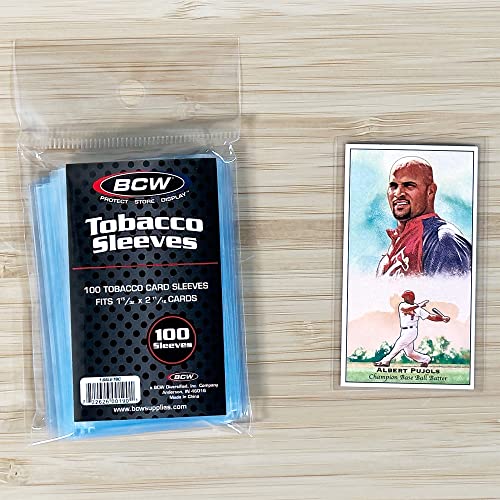Tobacco Card Sleeves - Acid-Free, Archival Quality, 100 Pack