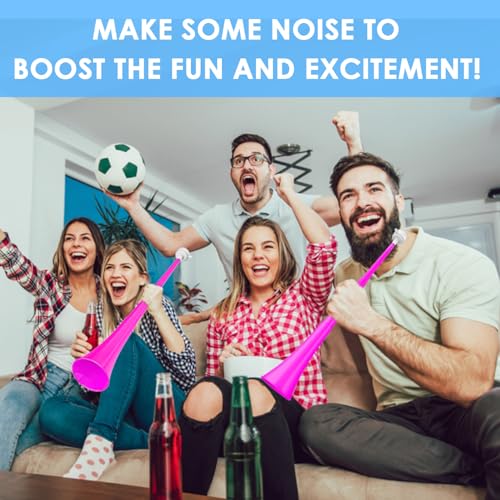 Collapsible 24” Stadium Horn Noisemaker - Pink Blow Trumpet