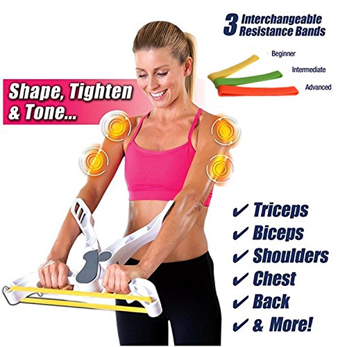 3-Pack Power Resistance Bands for Arm Toning - 15lb, 20lb, 25lb