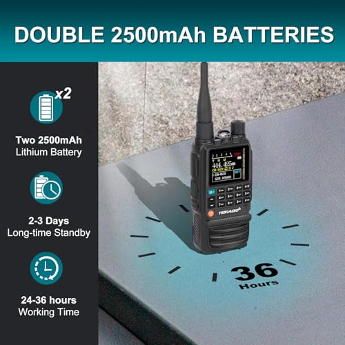 TIDRADIO TD-H3 Dual-Band Ham Radio with 2x2500mAh Batteries, USB-C Charging & Wireless Programming - 1 Pack