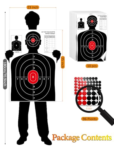 23x35 Inch Shooting Targets - High-Visibility Paper, 10 Pack