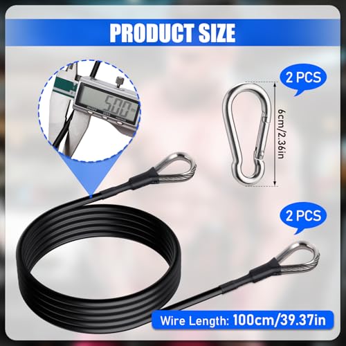 TOBWOLF 2-Pack 39-Inch Cable Machine Extension Cables for Home Gym Workout