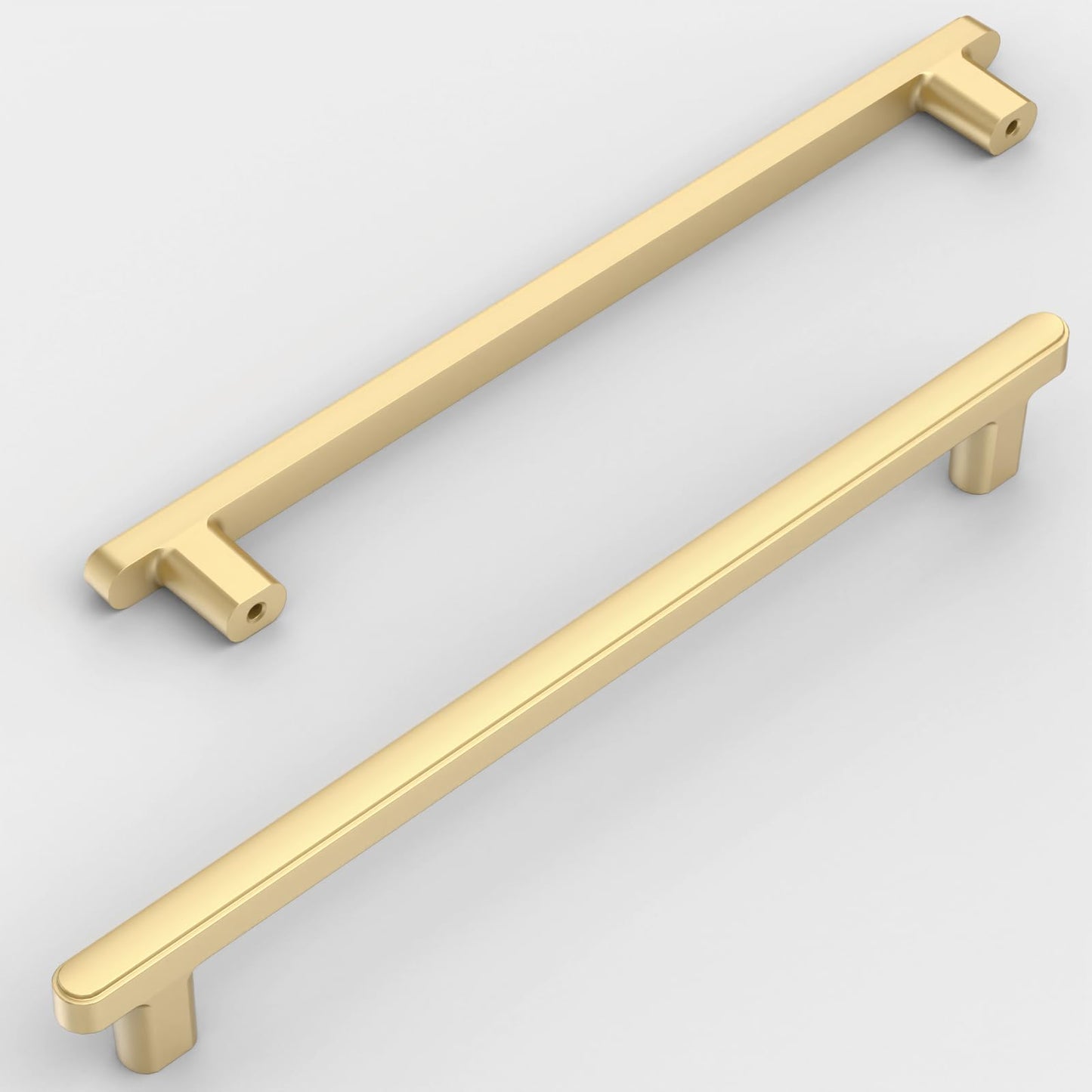 Amerdeco 10 Pack Brushed Gold Cabinet Pulls 10 Inch(256mm) Hole Center Drawer Pulls Cabinet Hardware Kitchen Cabinet Handles for Bathroom Dresser Pulls ZH0065