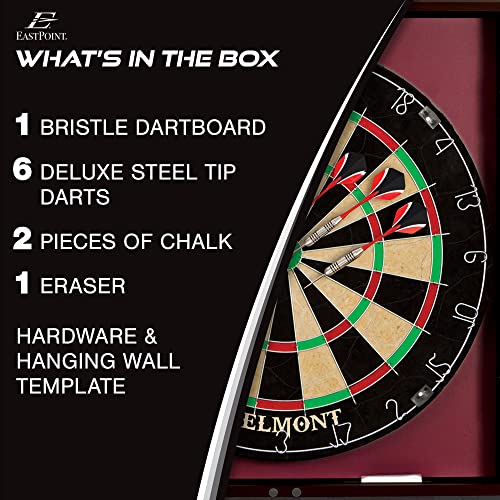 Official Size Dart Board Cabinet Set with 6 Steel Tip Darts - Black