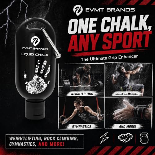 Liquid Chalk for Weightlifting, Rock Climbing & Gymnastics - Mess-Free Grip