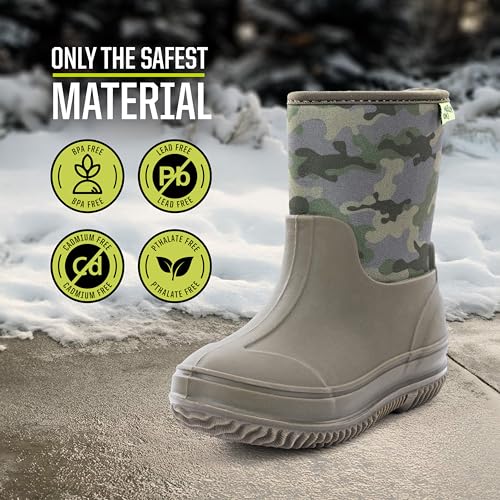Western Chief Kids Waterproof Neoprene Rain & Snow Boots - Toddler Olive, Size 10